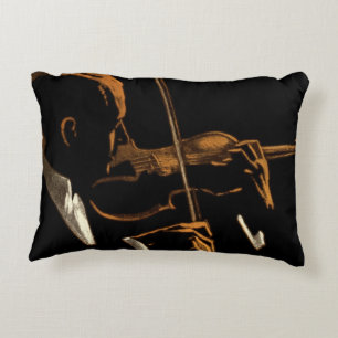 Vintage-Musiker, Violinist spielt Violinmusik Zierkissen