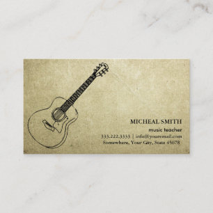 Vintage Musikgitarre Elegante Business-Karte Visitenkarte