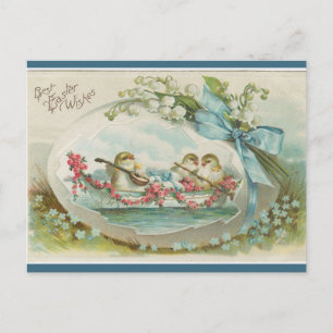 Vintage Musikhühner im Ei Ostern Postkarte