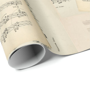 Vintage Musikkompositionen Collage Geschenkpapier