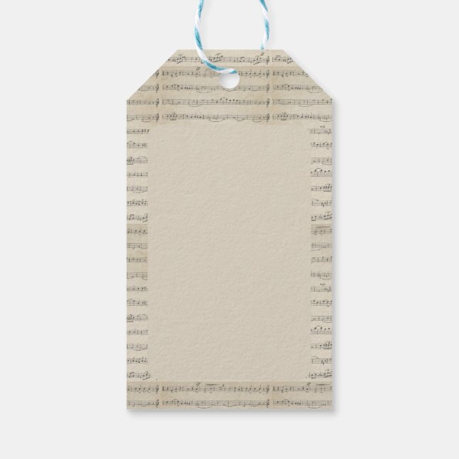 Vintage Musiknote Geschenkanhänger (Rückseite)