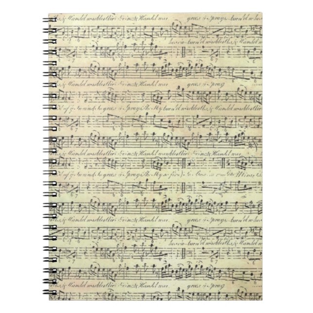 Vintage Musiknote Muster Musik Thema Musiker Notizblock (Vorderseite)