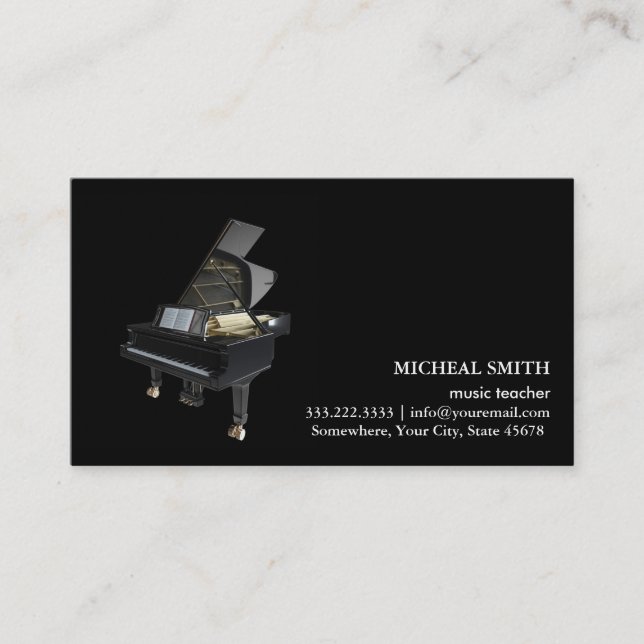 Vintage Musiknoten Elegante Musical Visitenkarte (Vorderseite)