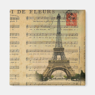 Vintage Musiknoten Franziskanerturm Magnet
