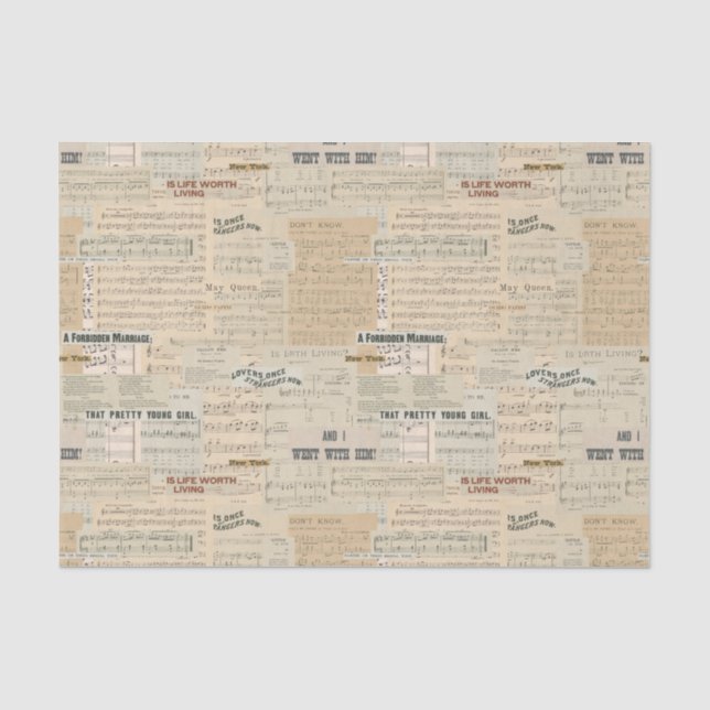 Vintage Musiksammlung Seidenpapier (Vorderseite)