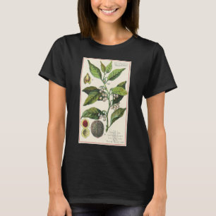 Vintage-Muskatnuss-Pflanzenfruchtsamen, Lebensmitt T-Shirt