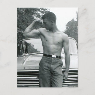 Vintage Muskel Postkarte