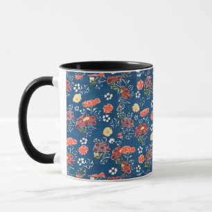 Vintage-Muster Bingata: Pfingstrosen und kleine Ki Tasse