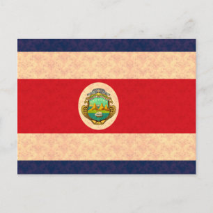 Vintage-Muster Costa-ricanische Flagge Postkarte