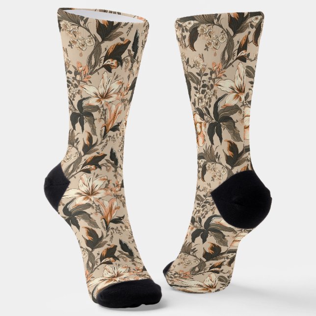 Vintage Muster-Crew-Socken Socken (Gewinkelt)