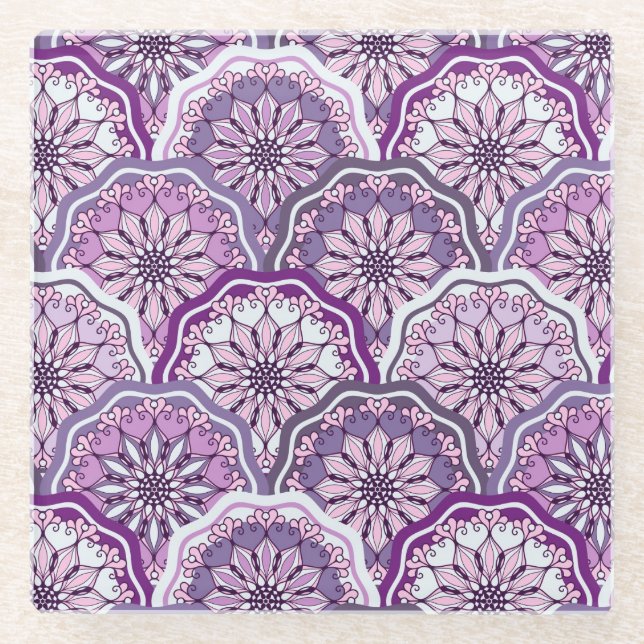 Vintage-Muster Glasuntersetzer (Vorderseite)