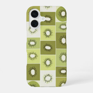 Vintage-Muster mit geschnittenen Kiwis iPhone 16 Hülle