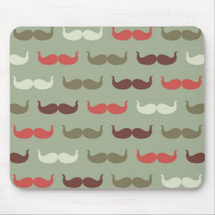 Vintage-Muster mit Schnurrbart Mousepad