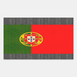 Vintage Muster-Portugiese-Flagge Rechteckiger Aufkleber