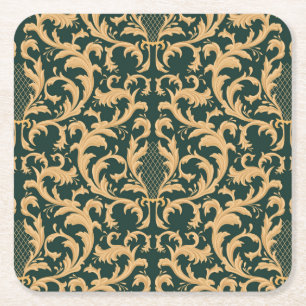 Vintage-Muster Rechteckiger Pappuntersetzer