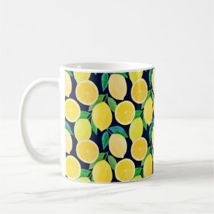 Vintage Musterdarstellung der Wasserfarbenlemon Kaffeetasse