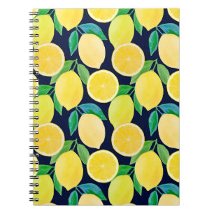 Vintage Musterdarstellung der Wasserfarbenlemon Notizblock