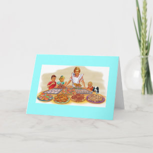 Vintage Mutter hat Cookies für Kinder Karte