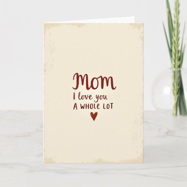 Vintage Mutter Ich Liebe Dich Karte (Vorderseite)