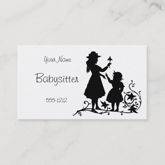 Vintage Mutter-Kinderbabysitter-Geschäfts-Karte Visitenkarte (Vorderseite)