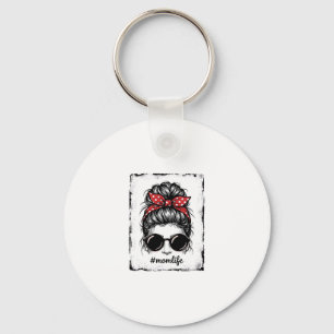 Vintage-Mutter-Leben-Unordentlicher-Bun-Bandana-Sh Schlüsselanhänger