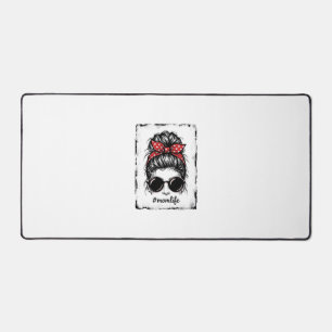 Vintage-Mutter-Leben-Unordentlicher-Bun-Bandana-Sh Schreibtischunterlage