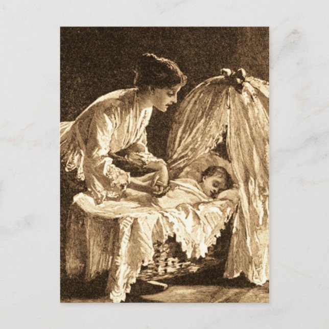 Vintage Mutter und Baby Postkarte (Vorderseite)
