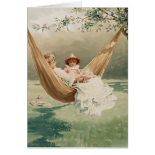Vintage Mutter und Kind am Hammock-Muttertag