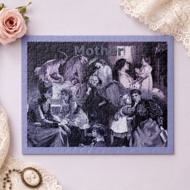 Vintage Mütter und Kinder (Vintage Mother and Children Art Collage Jigsaw Puzzle)