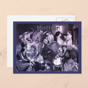 Vintage-Mütter-und-Kinder-Collage Postkarte