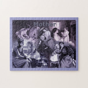 Vintage Mutter und Kinder Kunstcollage