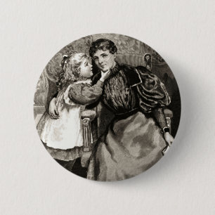 Vintage Mutter und Tochter Button
