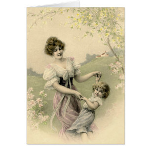 Vintage Mutter und Tochter, die Muttertag spielen