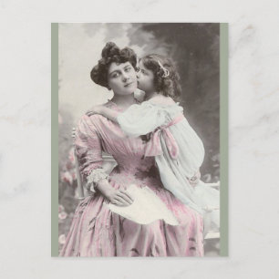 Vintage Mutter und Tochter Postkarte