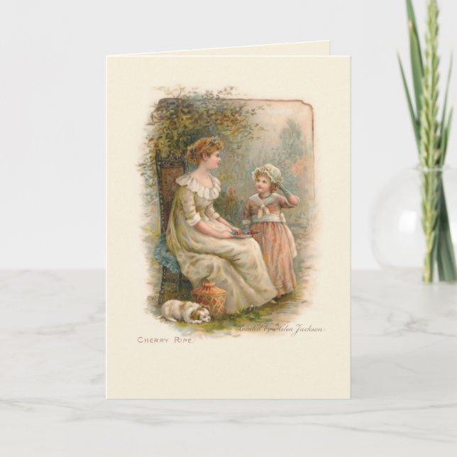 Vintage Mutterschaf- und Kinderschnecken Karte (Vorderseite)