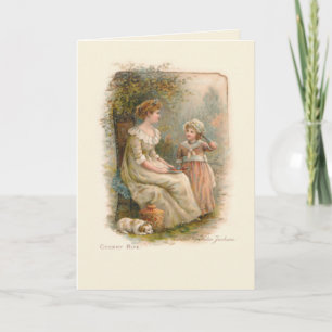 Vintage Mutterschaf- und Kinderschnecken Karte