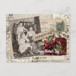 Vintage Muttertags-Collage Postkarte