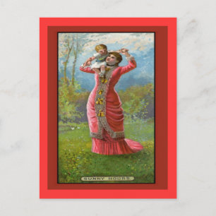 Vintage Muttertags-Sonnestunden Postkarte