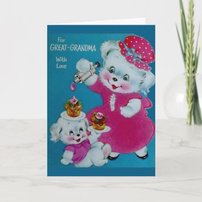 Vintage Muttertagskarte für Großmutter Karte (Vorderseite)