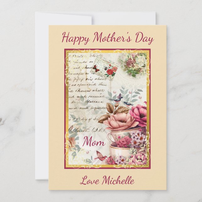 Vintage Muttertagskollektion Karte (Vorderseite)