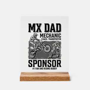 Vintage MX Dad Motocross Fahrkumpel-Shirt-Design Acrylschild