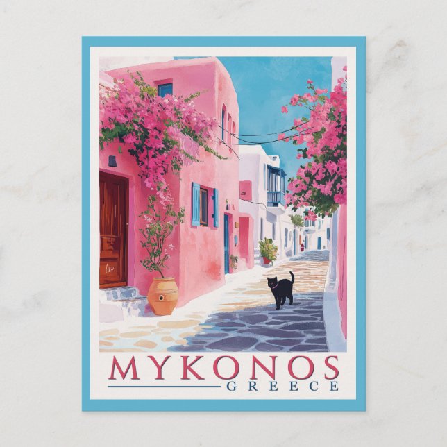 Vintage Mykonos, Griechisch Postkarte (Vorderseite)