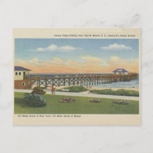 Vintage Myrtle Beach South Carolina Fischereisteg Postkarte