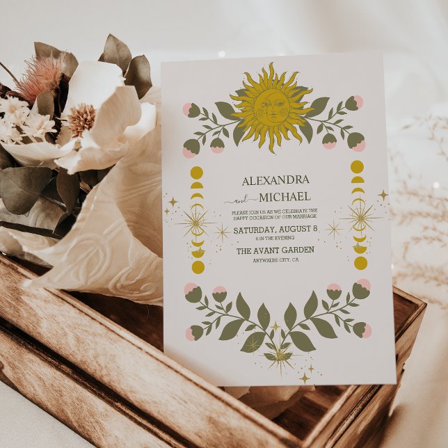Vintage mystische botanische Hochzeit Einladung (Von Creator hochgeladen)