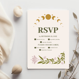 Vintage mystische botanische Hochzeit RSVP Karte