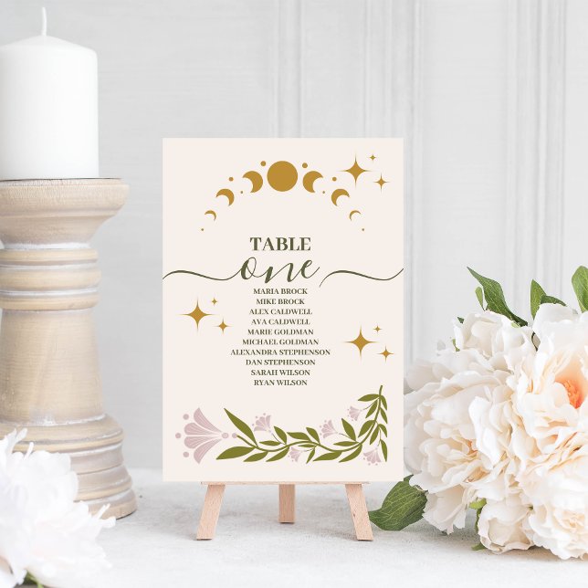 Vintage mystische botanische Hochzeit Tischnummer (Von Creator hochgeladen)