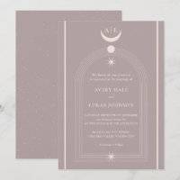 Vintage Mystische Mondnacht Monogramm-Hochzeit