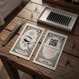 Vintage Mystische Wimpernkünstlerin Himmliche Wimp Visitenkarte