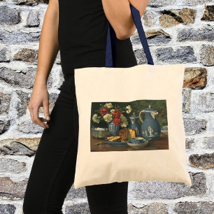 Vintage Nachmittag Kaffee, Kuchen, Tee und Blumen Tragetasche