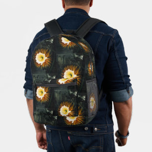Vintage Nachtblühender Cereus Gothic Art Bedruckter Rucksack